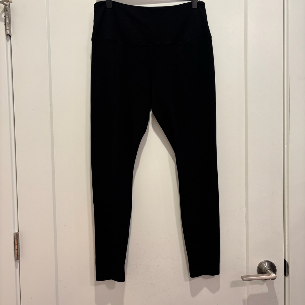 Lysse Black High Waisted Stretch Leggings Womens Size Large Solid Activewear